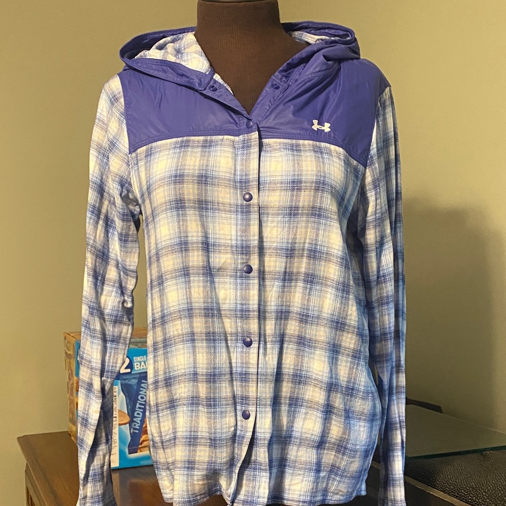 Under Armour Purple and Blue Checkered Hoodie